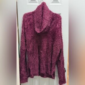 Burgundy Cowl Neck Oversized Mohair Sweater by MM by Michelle Size Large